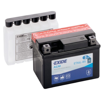 Akumulator Exide Moto AGM 12V 3Ah 50A P+ ETX4L-BS