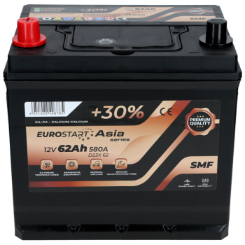 Akumulator Eurostart 12V 62Ah 580A L+ ECA62L