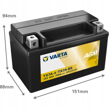Akumulator Varta TX7A-BS 12V 6Ah 105A