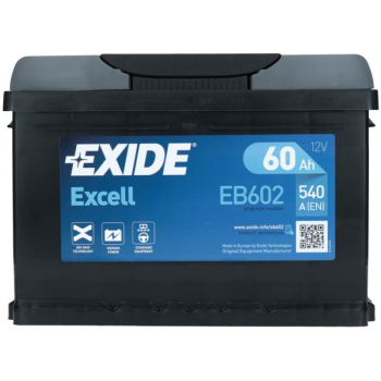 Akumulator Exide Excell 12V 60Ah 540A L2B P+ EB602