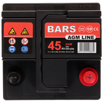 Akumulator Bars AGM LINE 12V 45Ah 450A P+ BM45C