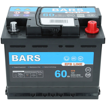Akumulator Bars EFB LINE 12V 60Ah 620A L2 P+ BF60