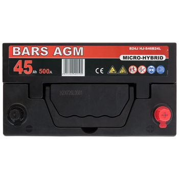 Akumulator Bars HYBRID AGM LINE 12V 45Ah 500A P+ BM45P