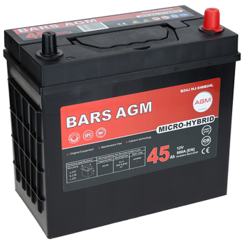 Akumulator Bars HYBRID AGM LINE 12V 45Ah 500A P+ BM45P