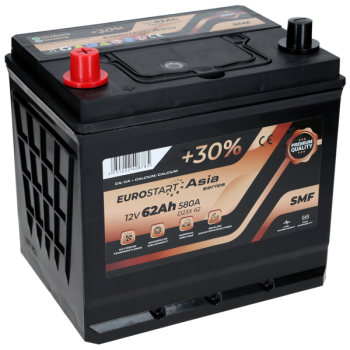 Akumulator Eurostart 12V 62Ah 580A L+ ECA62L