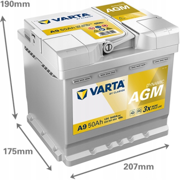 Akumulator Varta A9 12V 50Ah 540A P+ AGM