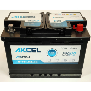 AKCEL, 70Ah, 70 Ah / 720A AGM START&STOP 278X175X190 AKA-70-1