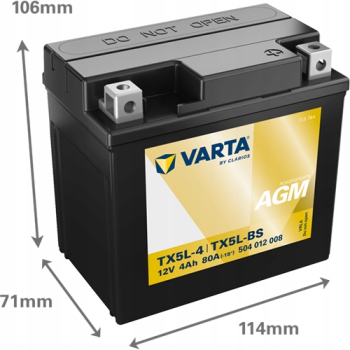 Akumulator Varta TX5L-BS 12V 4Ah 80A