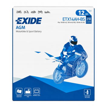 Akumulator EXIDE ETX14AH-BS 12Ah 210A